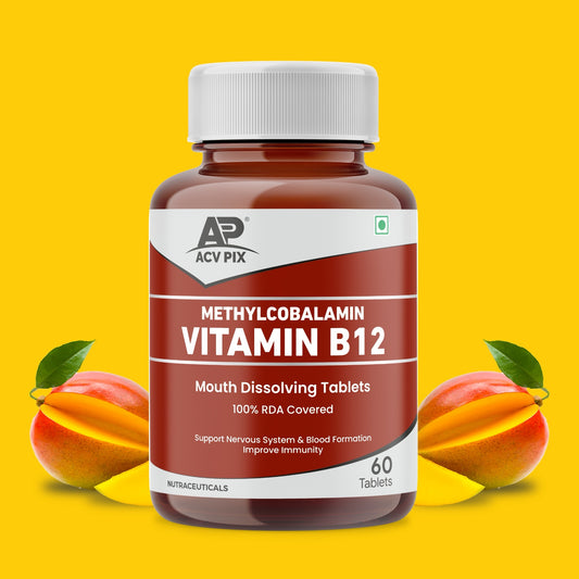 VITAMINE B12, METHYLCOBALAINE,VITAMIN B12 SUPPLIMENTS -60 SUBLINGUAL MANGO FLAVOUR TAB
